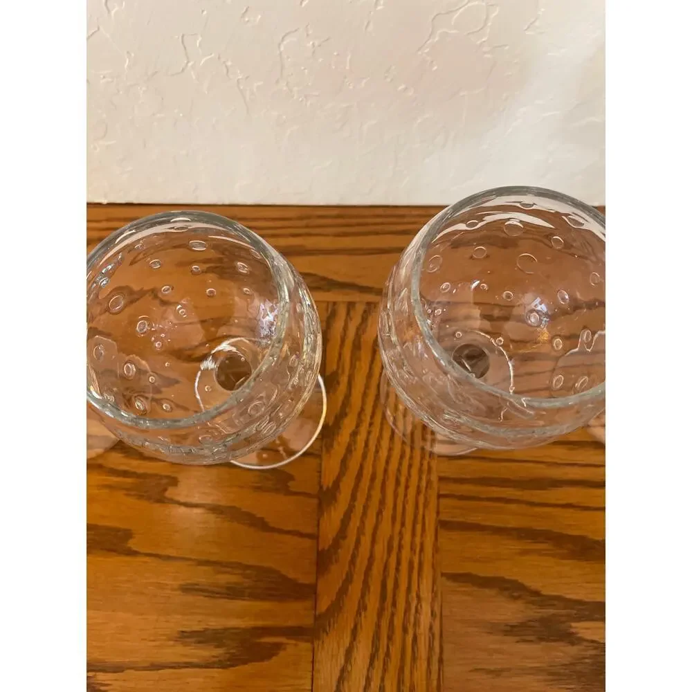 Crate & Barrel Bubble Glass goblets (4)